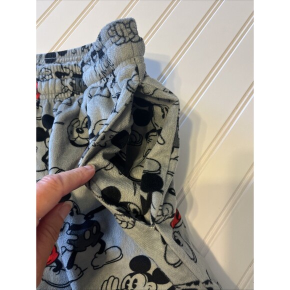 Disney Mickey Mouse Adult Size Medium  Grey Fleece Pajama Pants with Drawstring - Picture 9 of 10